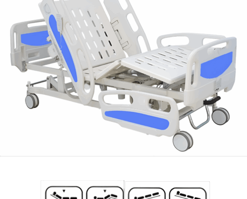 Electric 3 Function Hospital Bed Electric hospital bed with adjustable head, leg, and height functions for patient care