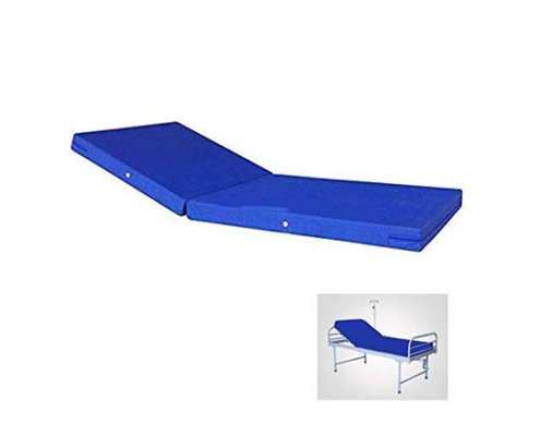 Foldable Hospital Bed Foldable hospital bed with blue mattress for patient comfort