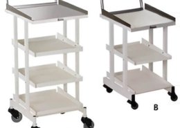 Drug trolley Stainless steel drug trolley with multiple drawers and smooth wheels Title: Drug Trolley