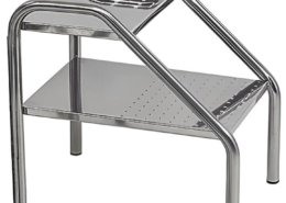 Foot stool - I Single-step stainless steel foot stool for hospital and clinic use