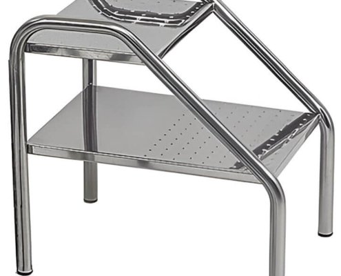 Foot stool - I Single-step stainless steel foot stool for hospital and clinic use
