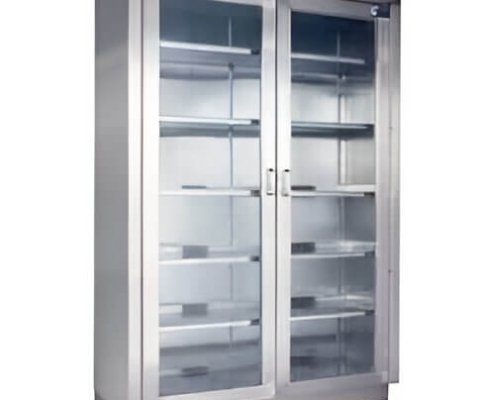 Instrument cabinet Stainless steel instrument cabinet with glass doors for hospital storage