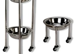 Kick basin Stainless steel kick basin with mobile stand for hospital and clinical use