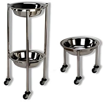Kick basin Stainless steel kick basin with mobile stand for hospital and clinical use
