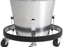 Kick bucket Stainless steel kick bucket with durable stand and wheels for hospital use