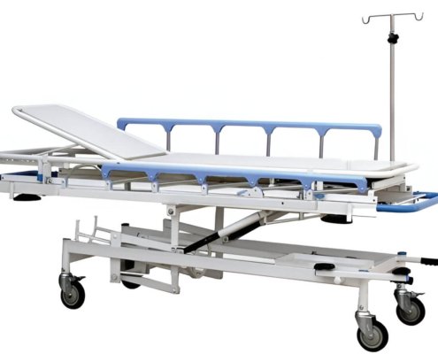 STRETCHER TROLLEY – PREMIUM Premium hospital stretcher trolley with adjustable height and smooth mobility