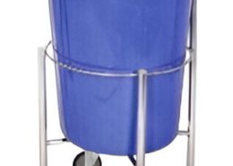 Waste Collection Trolley Durable plastic trash bin trolley with wheels and handle